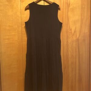 T by Tahari Sleeveless Vneck Black Dress-Mesh Overlay Skirt-1X-Witchy-Whimsigoth
